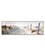 Framed Canvas 60x150 Oak Beach & Water