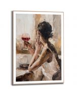 Tavla Slim Frame Wood 50x70 Drinking Wine